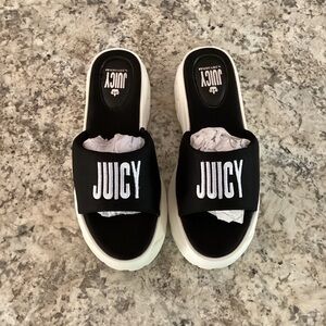 Juicy Couture Black and White Slide Sandals
